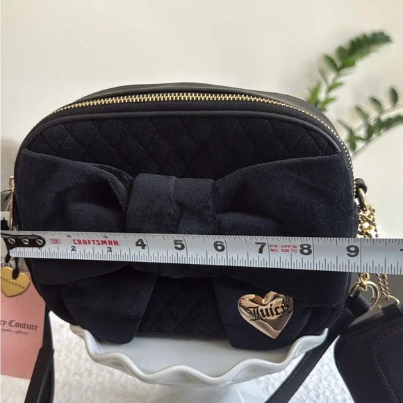 Juicy Couture Black Quilted Bow Bag New - Picture 3 of 7